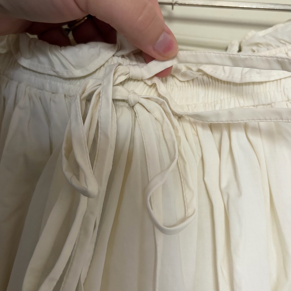 Women's Cream Maxi Skirt with Floral Embroidery - Picture 3 of 7